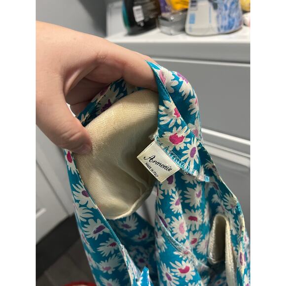 Vintage Armonie blue and white floral dress from Italy - Picture 5 of 5